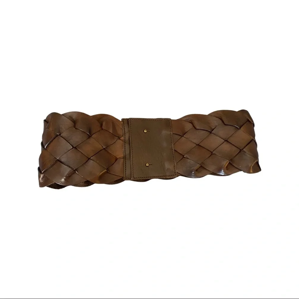 Hache wide braided leather statement belt - Picture 1 of 4